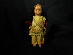 5'' & 3'' COMPO / PAINTED BISQUE NATIVE DOLLS, OUTFIT LATE 40S